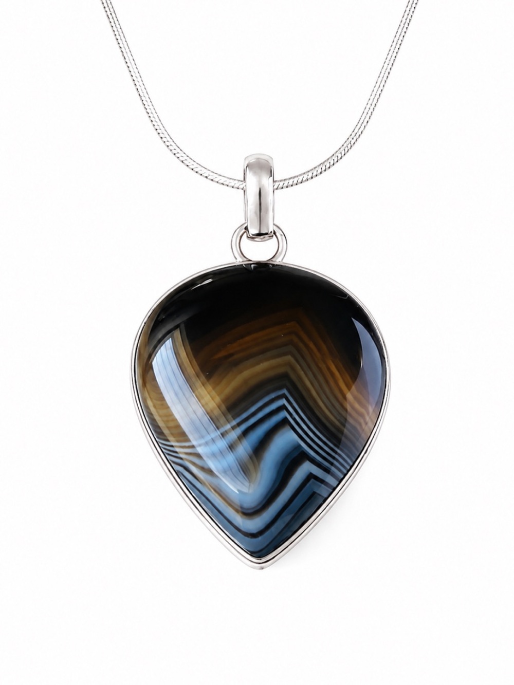 Black Onyx Silver Necklace